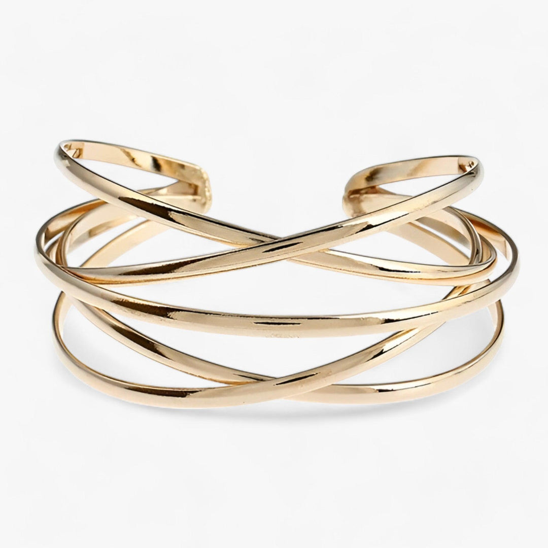 Armreif-Armband | Stilvoll | Offen | Verstellbar | Vielseitig | Langlebig | Silber-Goud-Luzern Mode