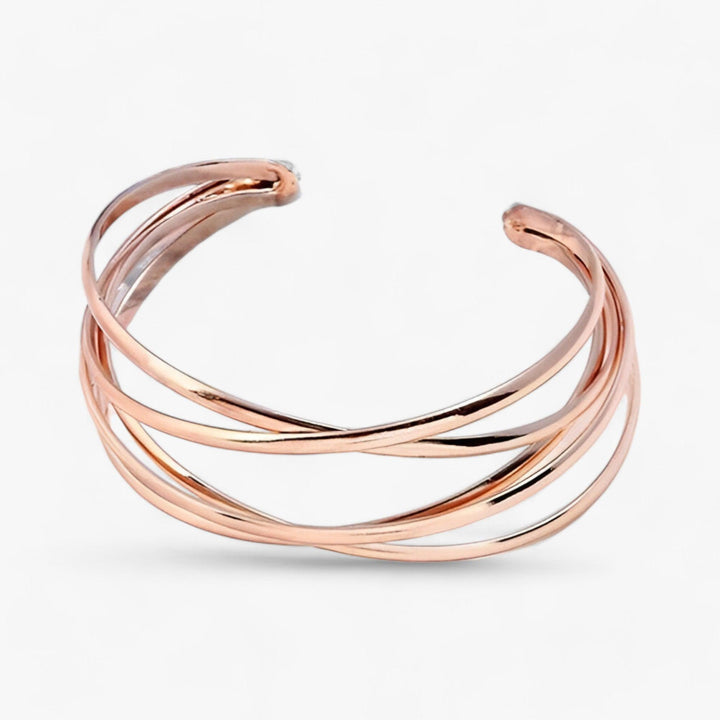 Armreif-Armband | Stilvoll | Offen | Verstellbar | Vielseitig | Langlebig | Silber-Roségoud-Luzern Mode