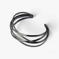 Armreif-Armband | Stilvoll | Offen | Verstellbar | Vielseitig | Langlebig | Silber-Zwart-Luzern Mode