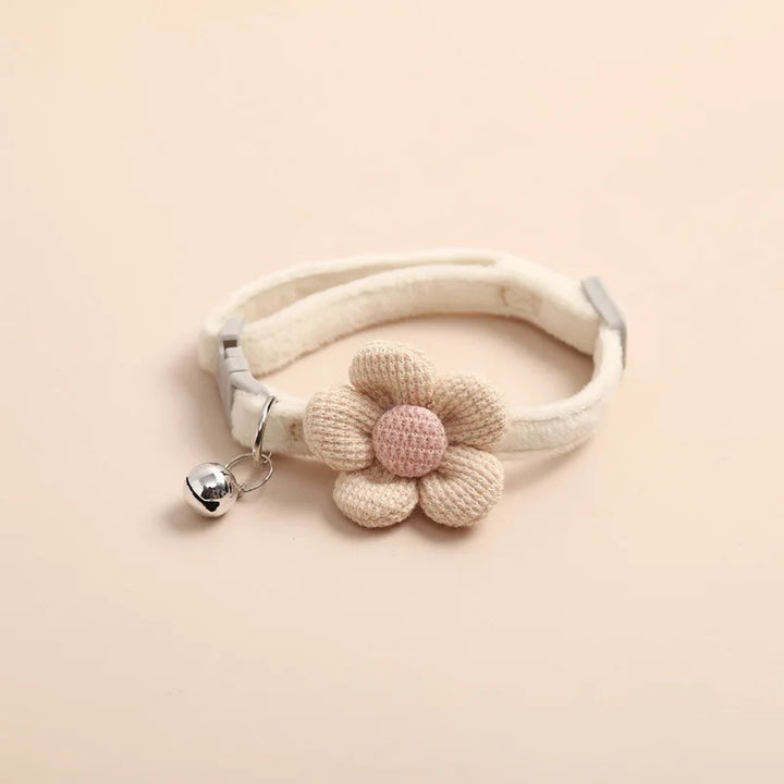 Katzenhalsband | Blume Verstellbar Stylisch Komfortabel Langlebig Weich-Beige-Luzern Mode