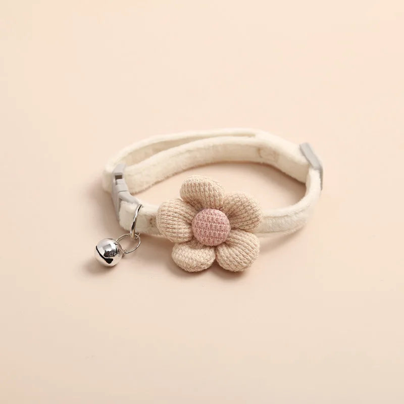 Katzenhalsband | Blume Verstellbar Stylisch Komfortabel Langlebig Weich-Beige-Luzern Mode