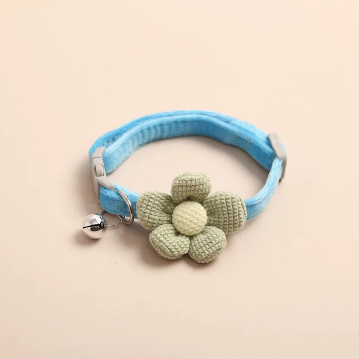 Katzenhalsband | Blume Verstellbar Stylisch Komfortabel Langlebig Weich-Blau-Luzern Mode