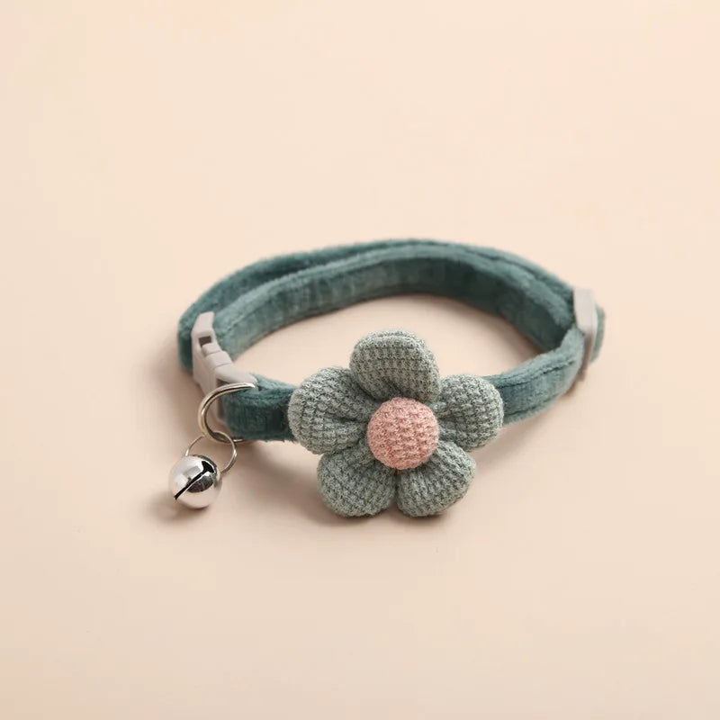 Katzenhalsband | Blume Verstellbar Stylisch Komfortabel Langlebig Weich-Grün-Luzern Mode