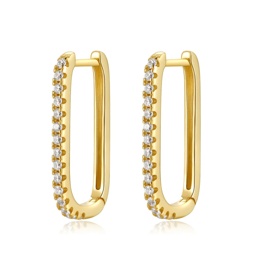 Vertikale Ohrringe | Zirkonia Sterlingsilber Einzigartig Stilvoll 18K Gold-Gold-Luzern Mode