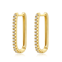 Vertikale Ohrringe | Zirkonia Sterlingsilber Einzigartig Stilvoll 18K Gold-Gold-Luzern Mode