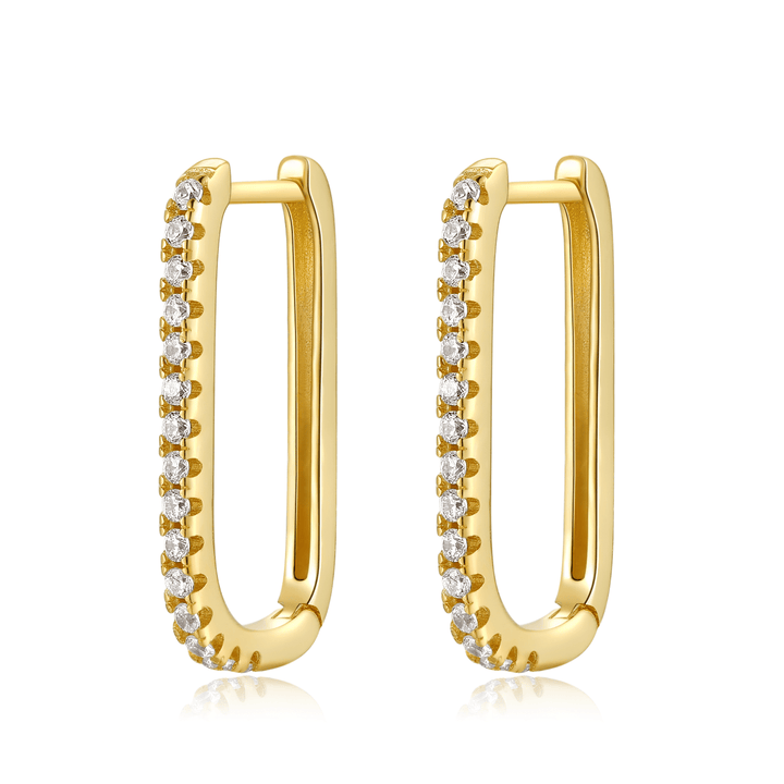 Vertikale Ohrringe | Zirkonia Sterlingsilber Einzigartig Stilvoll 18K Gold-Gold-Luzern Mode