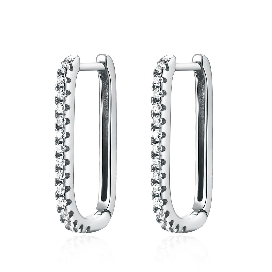 Vertikale Ohrringe | Zirkonia Sterlingsilber Einzigartig Stilvoll 18K Gold-Silber-Luzern Mode