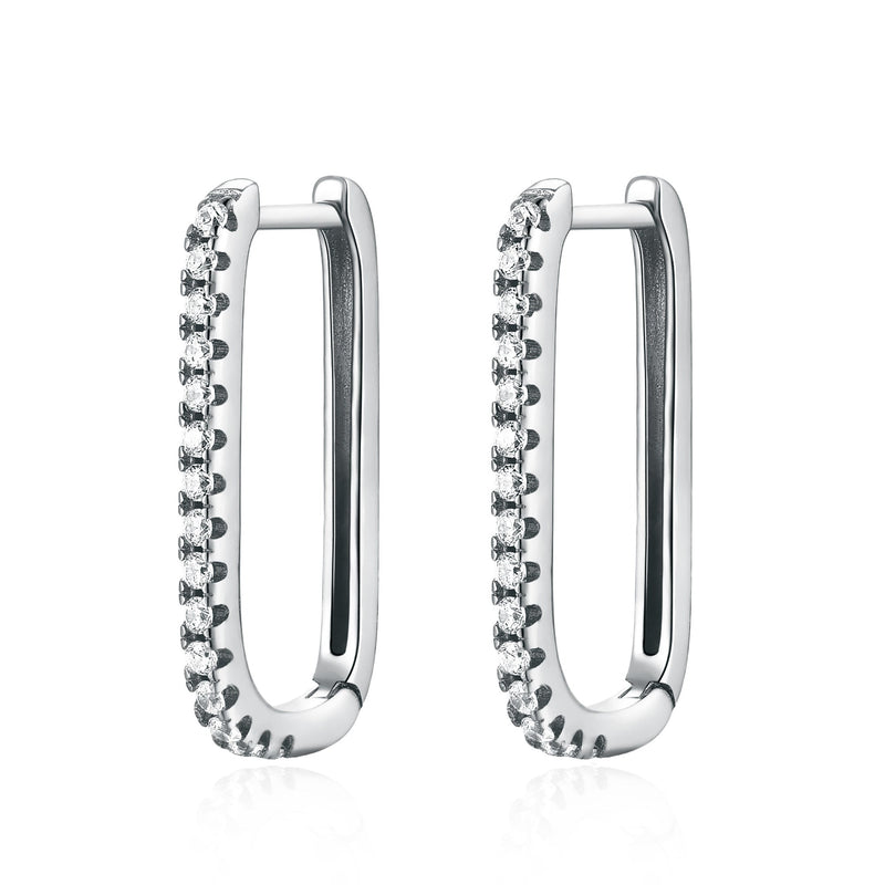 Vertikale Ohrringe | Zirkonia Sterlingsilber Einzigartig Stilvoll 18K Gold-Silber-Luzern Mode