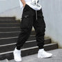 Herren Cargo Hose mit Taschen - Bequeme Freizeithose-Schwarz-M-Luzern Mode