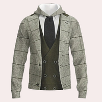 Herren Hoodie mit Anzugdesign - Stilvoller Kapuzenpullover-S-Luzern Mode