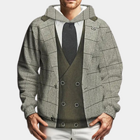 Herren Hoodie mit Anzugdesign - Stilvoller Kapuzenpullover-Luzern Mode