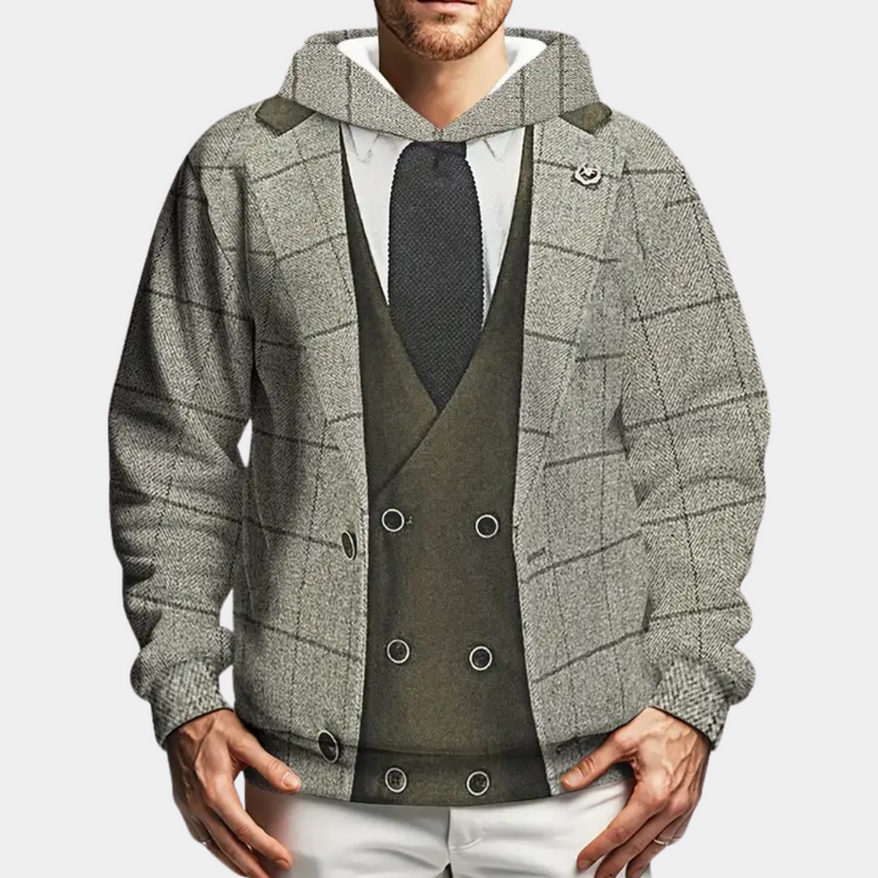 Herren Hoodie mit Anzugdesign - Stilvoller Kapuzenpullover-Luzern Mode