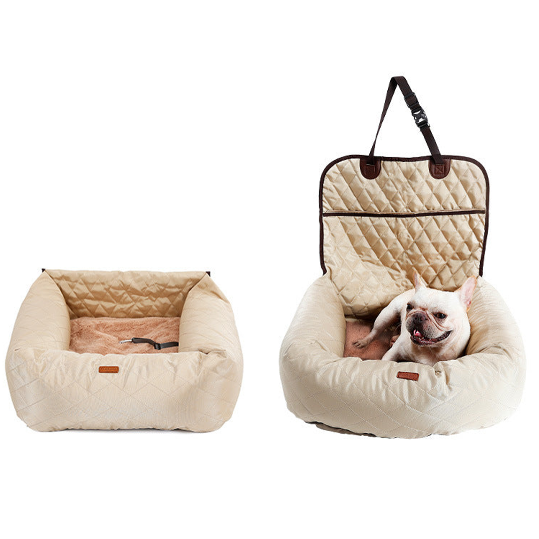 Hundebett Autositz | Vielseitig Weich Sicher Komfortabel Langlebig-Beige-Luzern Mode
