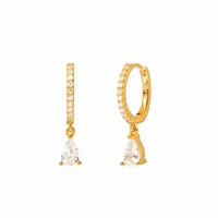 Ohrring-Set | Vielseitig | Stilvoll | Gold | Silber | Hypoallergen | Ring-Gold-Moderner CZ-Hoop-Luzern Mode