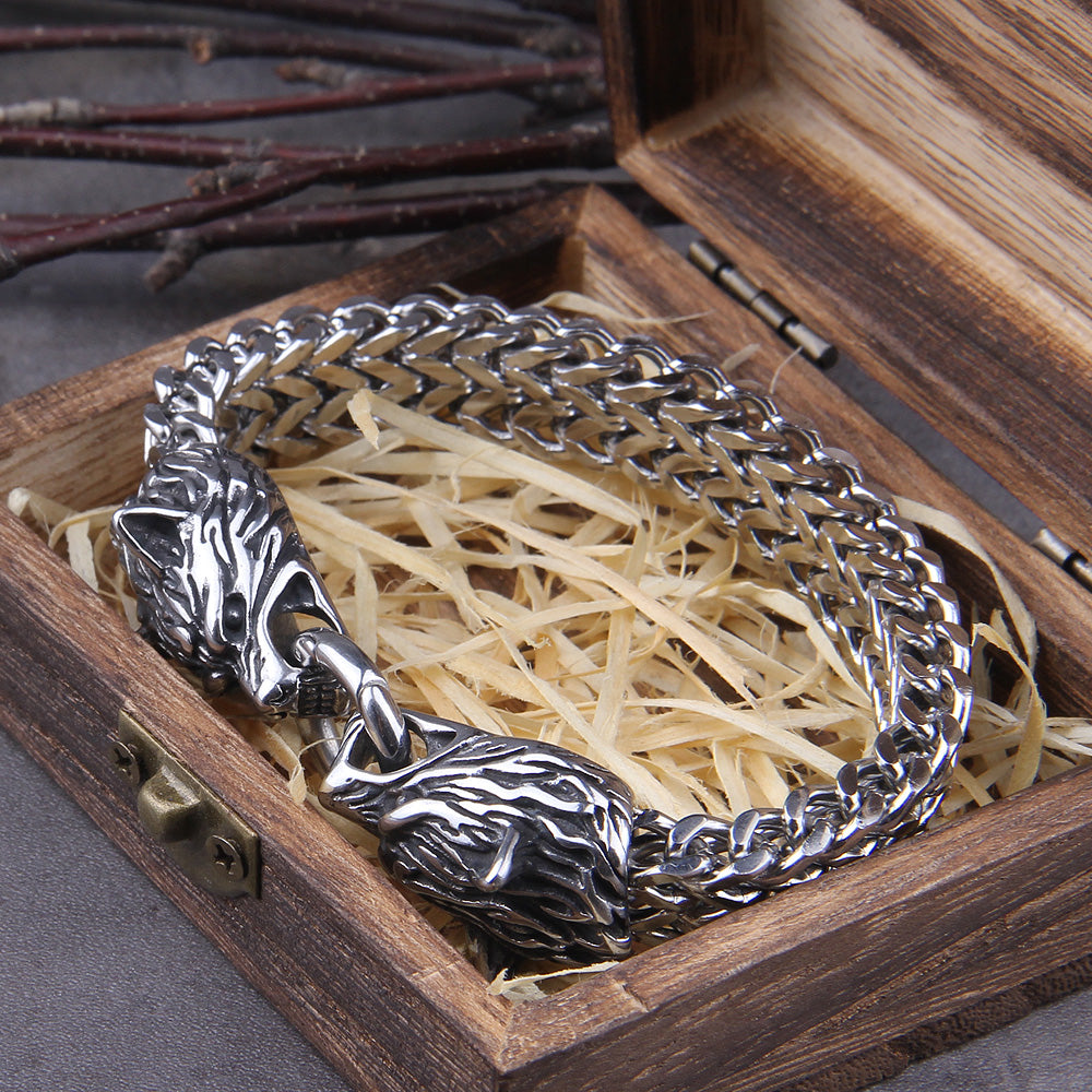 Wolf Armband | Fenrir | Robust | Silber | Stark | Wikinger Design-Luzern Mode