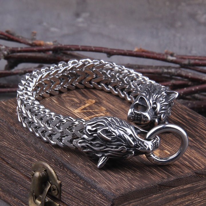 Wolf Armband | Fenrir | Robust | Silber | Stark | Wikinger Design-19cm-Luzern Mode