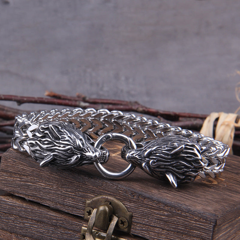 Wolf Armband | Fenrir | Robust | Silber | Stark | Wikinger Design-Luzern Mode