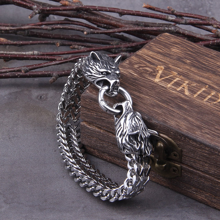 Wolf Armband | Fenrir | Robust | Silber | Stark | Wikinger Design-Luzern Mode