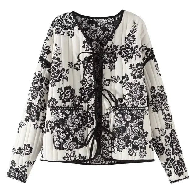 Boho Kimono Jacke Damen - Gemustertes Design, Leicht-Schwarz-XS-Luzern Mode