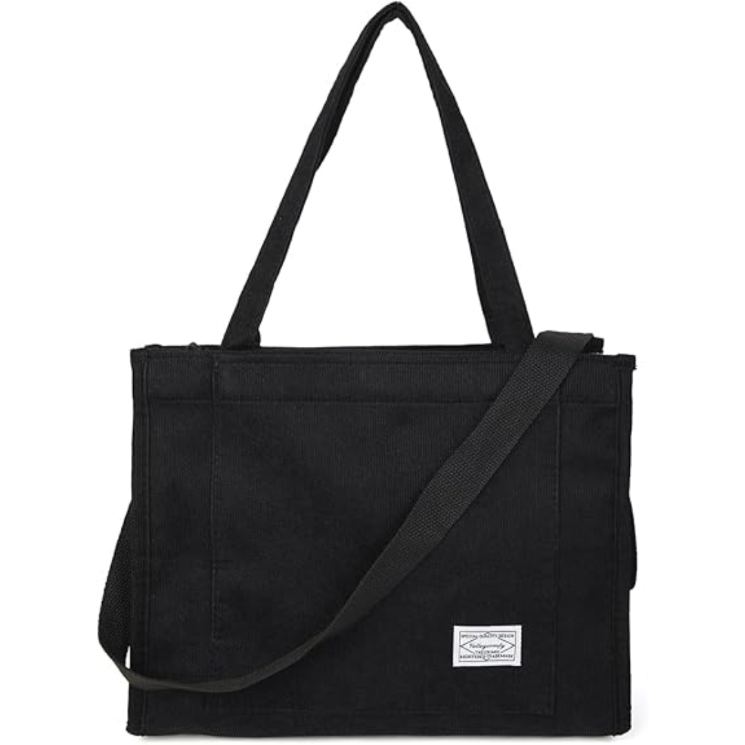 Große Damen Handtasche für Laptop und iPad Pro 14 Zoll-Mittel-Schwarz-Luzern Mode