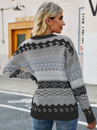 Damen Strickpullover mit Ethno-Muster für Herbst/Winter-Luzern Mode