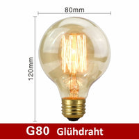 Vintage Glühbirne | Energiesparend | E27 | Bernsteinfarbe | Dimmbart | Retro-G80 Glühdraht-Luzern Mode