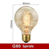 Vintage Glühbirne | Energiesparend | E27 | Bernsteinfarbe | Dimmbart | Retro-G80 Spiraal-Luzern Mode