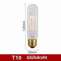Vintage Glühbirne | Energiesparend | E27 | Bernsteinfarbe | Dimmbart | Retro-T10 Glühdraht-Luzern Mode