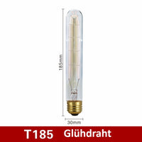 Vintage Glühbirne | Energiesparend | E27 | Bernsteinfarbe | Dimmbart | Retro-T185 Glühdraht-Luzern Mode