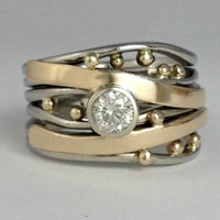 Goldener Ring | Zirkonia Stilvoll Handgefertigt Langlebig Einzigartig-6-Luzern Mode