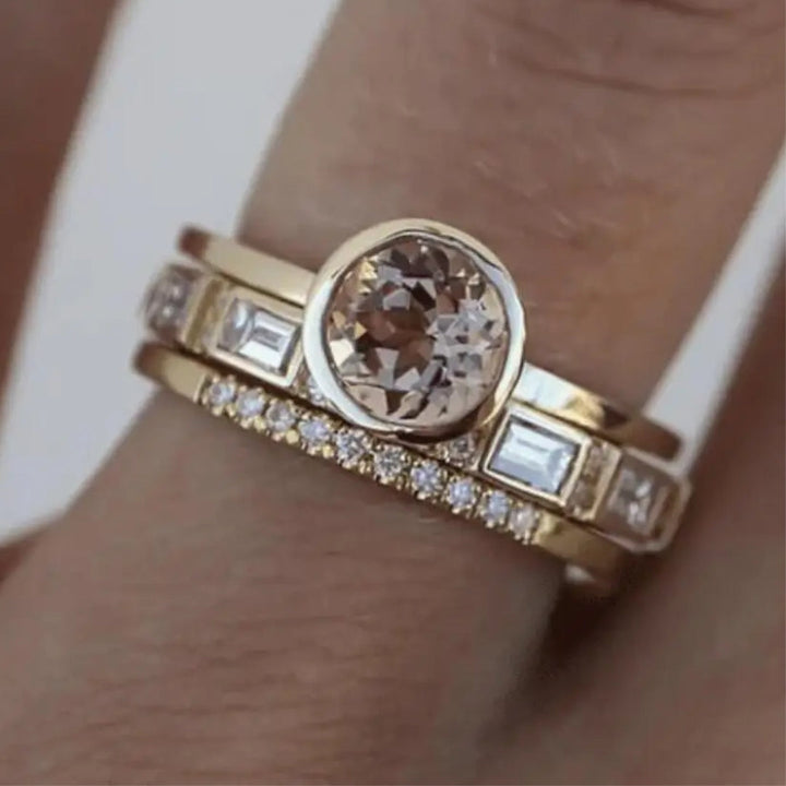 Goldener Ring | Kristalle Funkelnd Stilvoll Vintage Einzigartig Langlebig-6-Luzern Mode