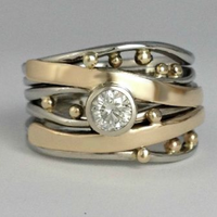 Goldener Ring | Zirkonia | Vintage | Nachhaltig | Einzigartig | Vielseitig | Stilvoll-6-Luzern Mode