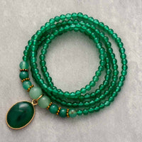 Grüner Onyx Anhänger | Balance | Handgefertigt | Langlebig | Stilvoll | Verstellbar-Luzern Mode