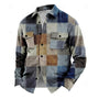Herren Sommerjacke | Mit Knöpfen | Vintage | Stehkragen | Boho Print -Hellblau-S-Luzern Mode