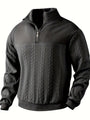 Herren Strickpullover mit Zopfmuster für kalte Tage-Dunkelgrau-S-Luzern Mode