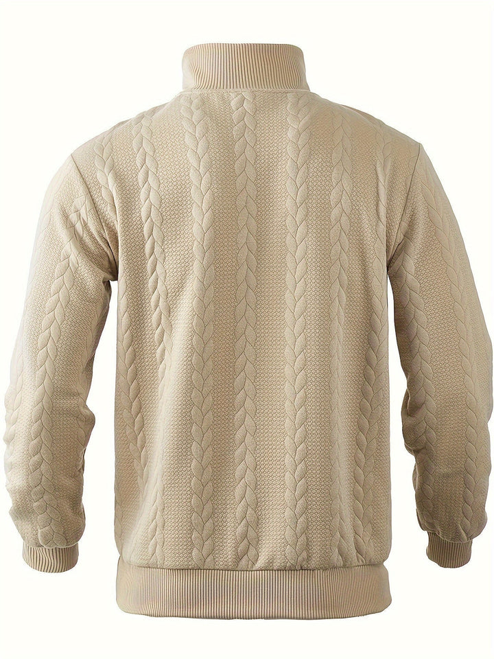 Herren Strickpullover mit Zopfmuster für kalte Tage-Luzern Mode