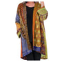 Boho Damen Kimono Cardigan mit Ethno-Muster und Taschen-Gelb-S-Luzern Mode