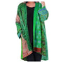 Boho Damen Kimono Cardigan mit Ethno-Muster und Taschen-Grün-S-Luzern Mode