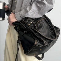 Damen Lederhandtasche mit Reißverschluss und Tragegriff-Luzern Mode