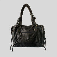 Damen Lederhandtasche mit Reißverschluss und Tragegriff-Luzern Mode