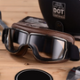 Motorradbrille | Leder Langlebig Stilvoll Vintage Schutz Stoßfest-Kaffee-Luzern Mode