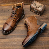 Herren Lederstiefel mit Schnürung und robuster Sohle-40-Luzern Mode