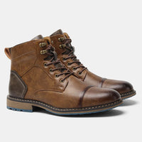 Herren Lederstiefel Vintage Look mit Schnürung-Luzern Mode