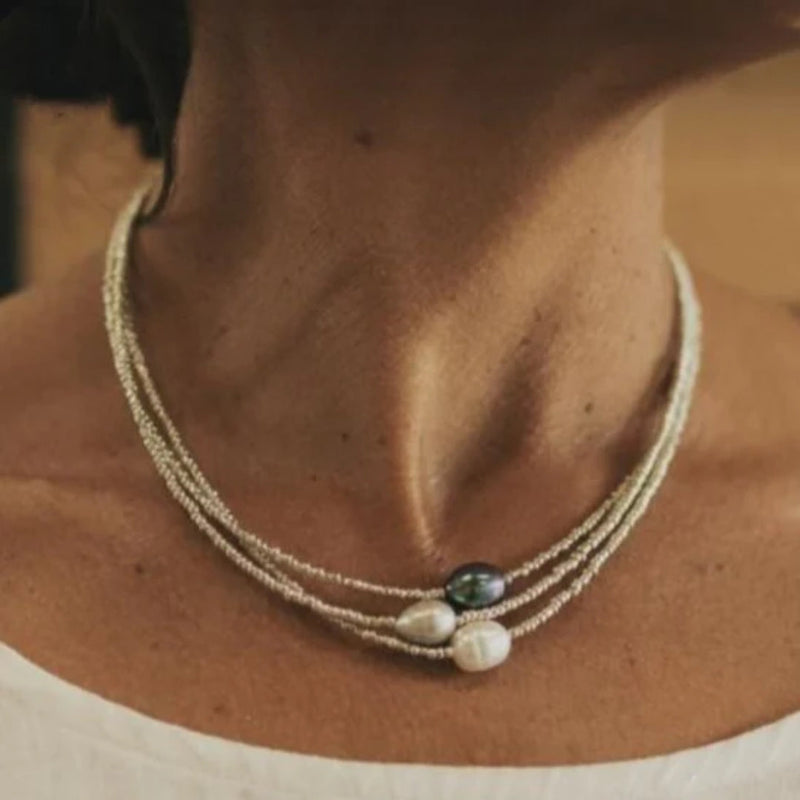 Perlenkette | Vintage Perle Natürlich Stilvoll Vielseitig Langlebig-Luzern Mode