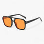 Oversized Sonnenbrille | Eckig | Unisex | UV-Schutz | Kunststoff-Orange-Luzern Mode
