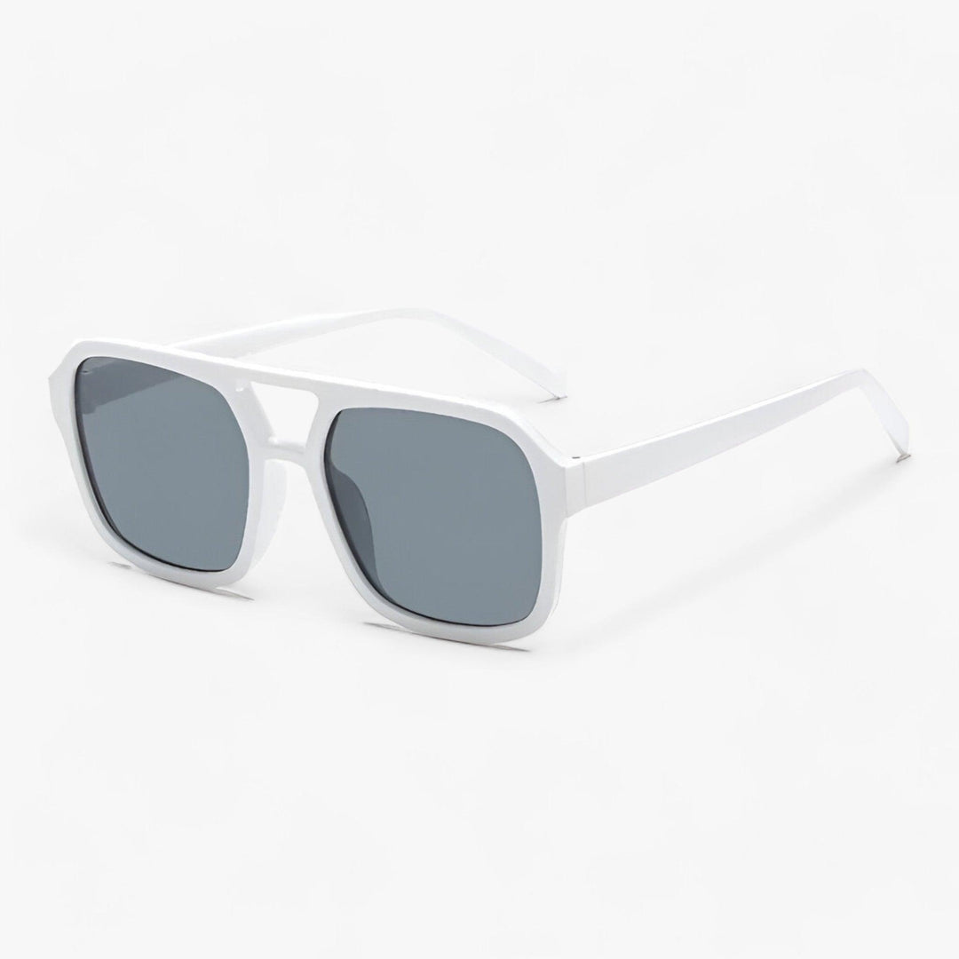 Oversized Sonnenbrille | Eckig | Unisex | UV-Schutz | Kunststoff-Weiß-Luzern Mode