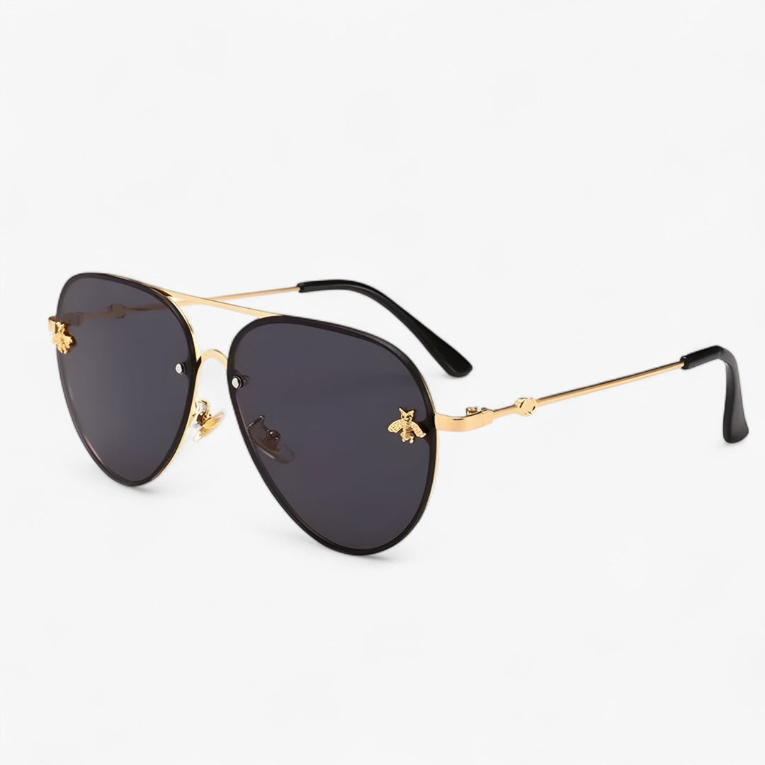 Piloten-Sonnenbrille | Bienen-Detail | Vintage | Unisex | UV-Schutz-Luzern Mode