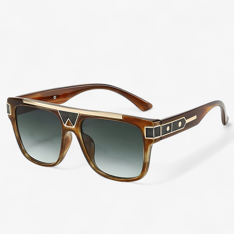 Piloten-Sonnenbrille | Spiegelgläsern | Vintage | Unisex | UV-Schutz-Braun Grün-Luzern Mode