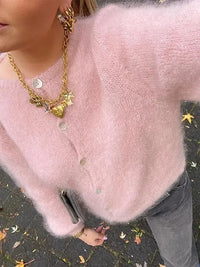 Vintage Plüsch Strickjacke Damen - Kuscheliger Wollpullover-Luzern Mode