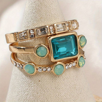 Silberner Ring | Vintage Blauer Kristall Stilvoll Langlebig Einzigartig Trendig-6-Luzern Mode